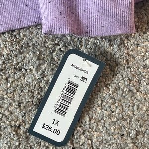 1X purple active hoodie